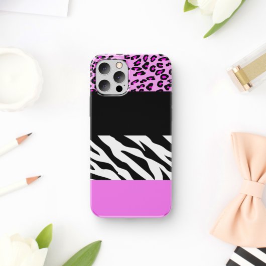 Leopard Print, Zebra Print, Animal Print, Roze Case-Mate iPhone Case