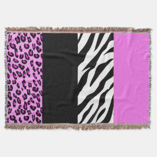 Leopard Print, Zebra Print, Animal Print, Roze Deken