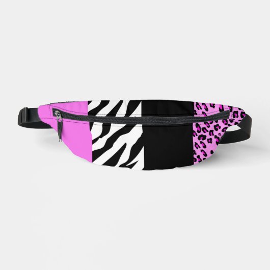 Leopard Print, Zebra Print, Animal Print, Roze Heuptasje (Voorkant)