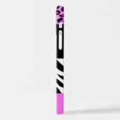 Leopard Print, Zebra Print, Animal Print, Roze iPhone Hoesje (Linkerkant)