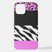 Leopard Print, Zebra Print, Animal Print, Roze iPhone Hoesje (Achterkant)