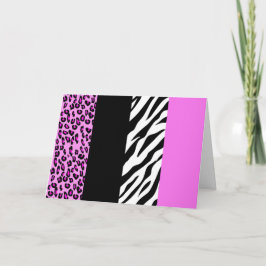 Leopard Print, Zebra Print, Animal Print, Roze Kaart