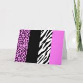 Leopard Print, Zebra Print, Animal Print, Roze Kaart (Voorkant)