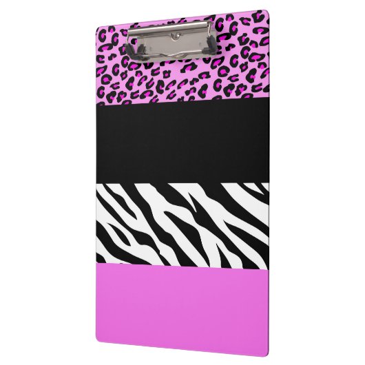 Leopard Print, Zebra Print, Animal Print, Roze Klembord (Links)