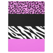 Leopard Print, Zebra Print, Animal Print, Roze Klembord (Achterkant)