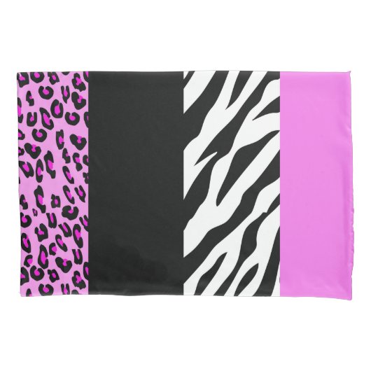 Leopard Print, Zebra Print, Animal Print, Roze Kussensloop (Voorkant)