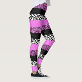Leopard Print, Zebra Print, Animal Print, Roze Leggings (Rechts)