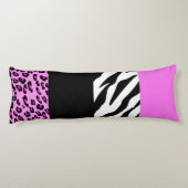 Leopard Print, Zebra Print, Animal Print, Roze Lichaamskussen (Achterkant)