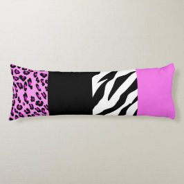 Leopard Print, Zebra Print, Animal Print, Roze Lichaamskussen