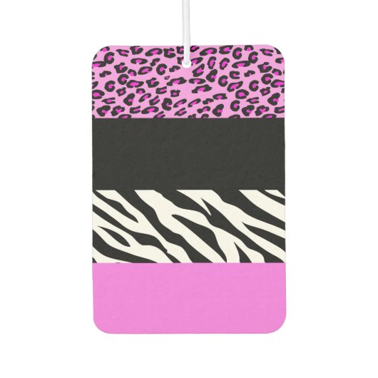 Leopard Print, Zebra Print, Animal Print, Roze Luchtverfrisser (Voorkant)