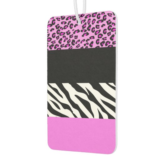 Leopard Print, Zebra Print, Animal Print, Roze Luchtverfrisser (Links)
