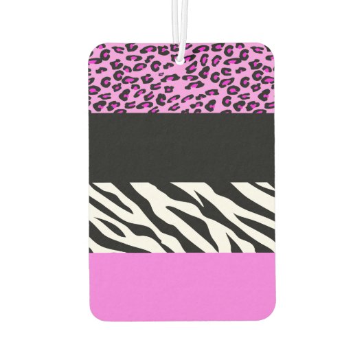 Leopard Print, Zebra Print, Animal Print, Roze Luchtverfrisser (Achterkant)