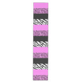 Leopard Print, Zebra Print, Animal Print, Roze Medium Tafelloper (Voorkant)