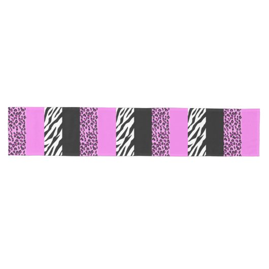 Leopard Print, Zebra Print, Animal Print, Roze Medium Tafelloper (Horizontaal)
