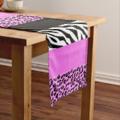 Leopard Print, Zebra Print, Animal Print, Roze Medium Tafelloper (Voorbeeld)