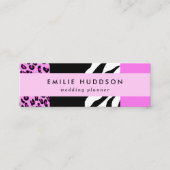 Leopard Print, Zebra Print, Animal Print, Roze Mini Visitekaartje (Voorkant)