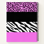 Leopard Print, Zebra Print, Animal Print, Roze Notitieboek (Achterkant)