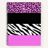 Leopard Print, Zebra Print, Animal Print, Roze Notitieboek (Voorkant)