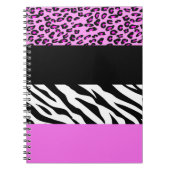 Leopard Print, Zebra Print, Animal Print, Roze Notitieboek (Voorkant)