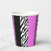 Leopard Print, Zebra Print, Animal Print, Roze Papieren Bekers (Voorkant)