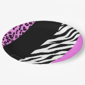 Leopard Print, Zebra Print, Animal Print, Roze Papieren Bordje (Gekanteld)