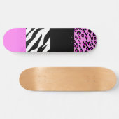 Leopard Print, Zebra Print, Animal Print, Roze Persoonlijk Skateboard (Horizontaal)