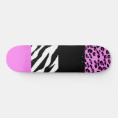 Leopard Print, Zebra Print, Animal Print, Roze Persoonlijk Skateboard (Horizontaal)