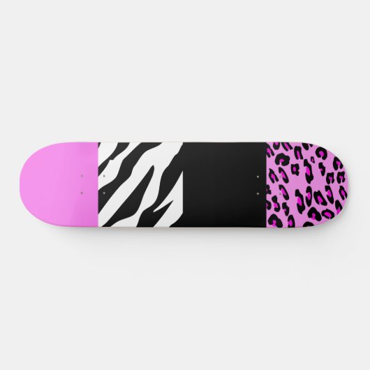 Leopard Print, Zebra Print, Animal Print, Roze Persoonlijk Skateboard (Horizontaal)