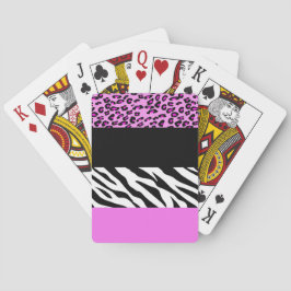 Leopard Print, Zebra Print, Animal Print, Roze Pokerkaarten