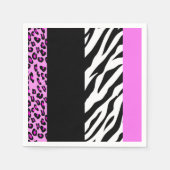 Leopard Print, Zebra Print, Animal Print, Roze Servet (Voorkant)