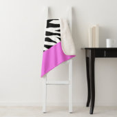 Leopard Print, Zebra Print, Animal Print, Roze Sherpa Deken (In situ)