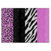 Leopard Print, Zebra Print, Animal Print, Roze Snijplank (Voorkant)