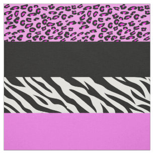 Leopard Print, Zebra Print, Animal Print, Roze Stof