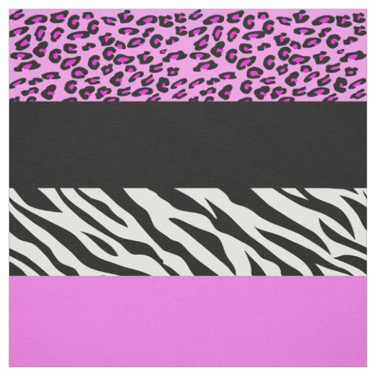 Leopard Print, Zebra Print, Animal Print, Roze Stof (Swatch)