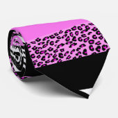 Leopard Print, Zebra Print, Animal Print, Roze Stropdas (Opgerold)