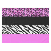Leopard Print, Zebra Print, Animal Print, Roze Tafelkleed (Voorkant (Horizontaal))