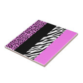 Leopard Print, Zebra Print, Animal Print, Roze Tegeltje (Zijkant)