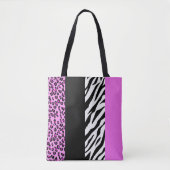 Leopard Print, Zebra Print, Animal Print, Roze Tote Bag (Voorkant)