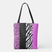 Leopard Print, Zebra Print, Animal Print, Roze Tote Bag (Achterkant)