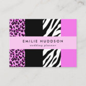 Leopard Print, Zebra Print, Animal Print, Roze Visitekaartje (Voorkant)