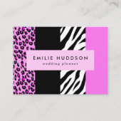 Leopard Print, Zebra Print, Animal Print, Roze Visitekaartje (Voorkant)