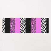 Leopard Print, Zebra Print, Animal Print, Roze Yogamat (Achterkant (horizontaal))