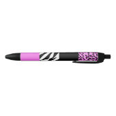 Leopard Print, Zebra Print, Animal Print, Roze Zwarte Inkt Pen (Bodem)