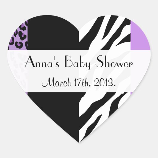 Leopard Print, Zebra Print, Baby shower Hart Sticker (Voorkant)