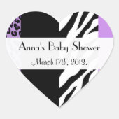 Leopard Print, Zebra Print, Baby shower Hart Sticker (Voorkant)