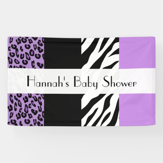 Leopard Print, Zebra Print, Baby shower Spandoek (Horizontaal)