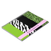 Leopard Print, Zebra Print, Green, Jouw naam Notitieboek (Linkerzijde)