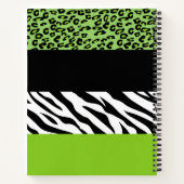 Leopard Print, Zebra Print, Green, Jouw naam Notitieboek (Achterkant)