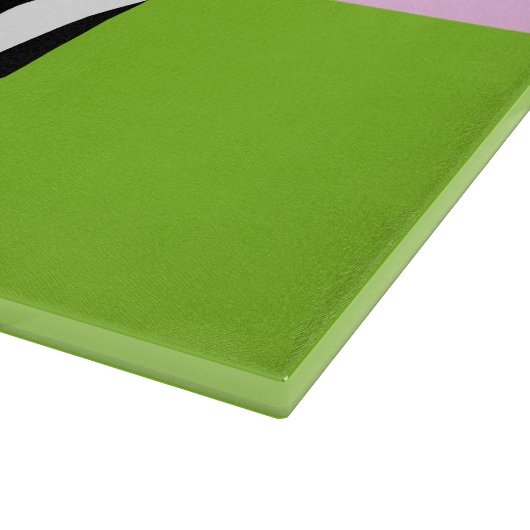 Leopard Print, Zebra Print, Green, Jouw naam Snijplank (Hoek)