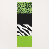 Leopard Print, Zebra Print, Green, Monogram Yogamat (Achterkant)
